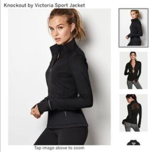 Victoria's Secret VSX Knockout Sport Jacket Size Medium Black super flattering